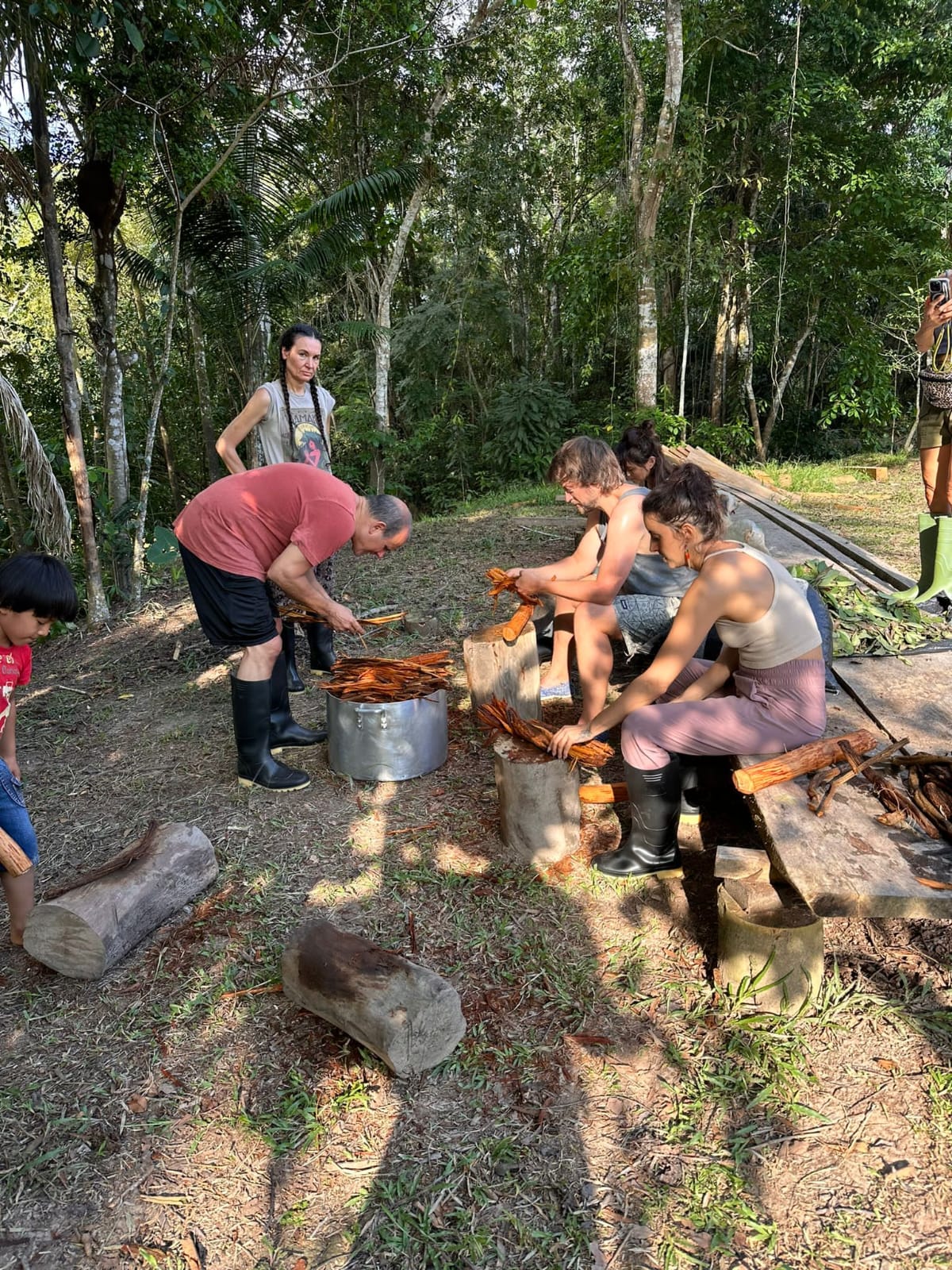 Preparing the ayahuasca brew, second image
