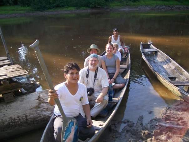 Riding together on the water in canoes