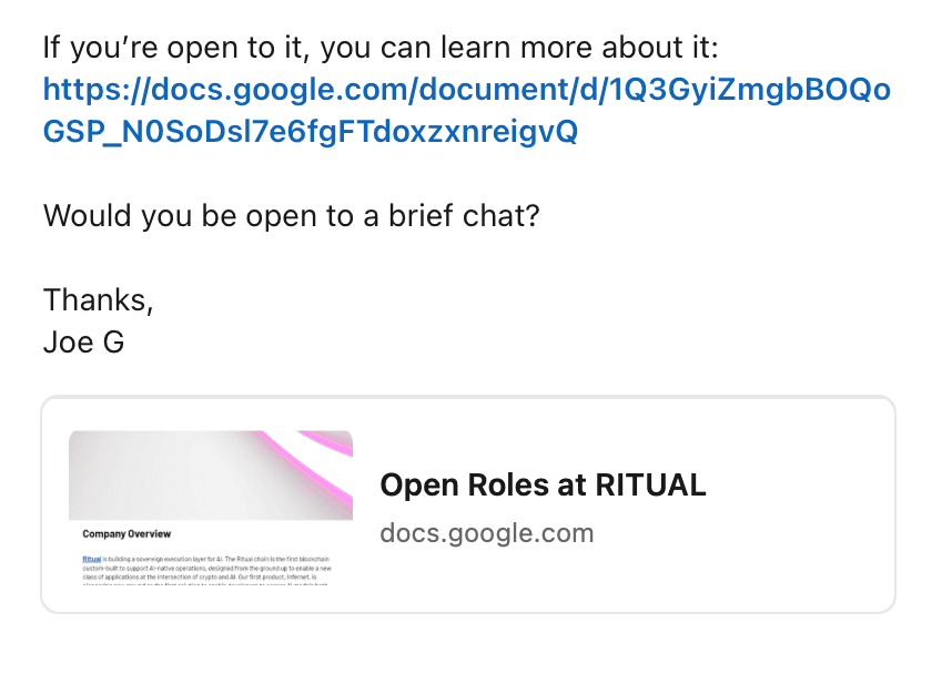 Ritual pitch details